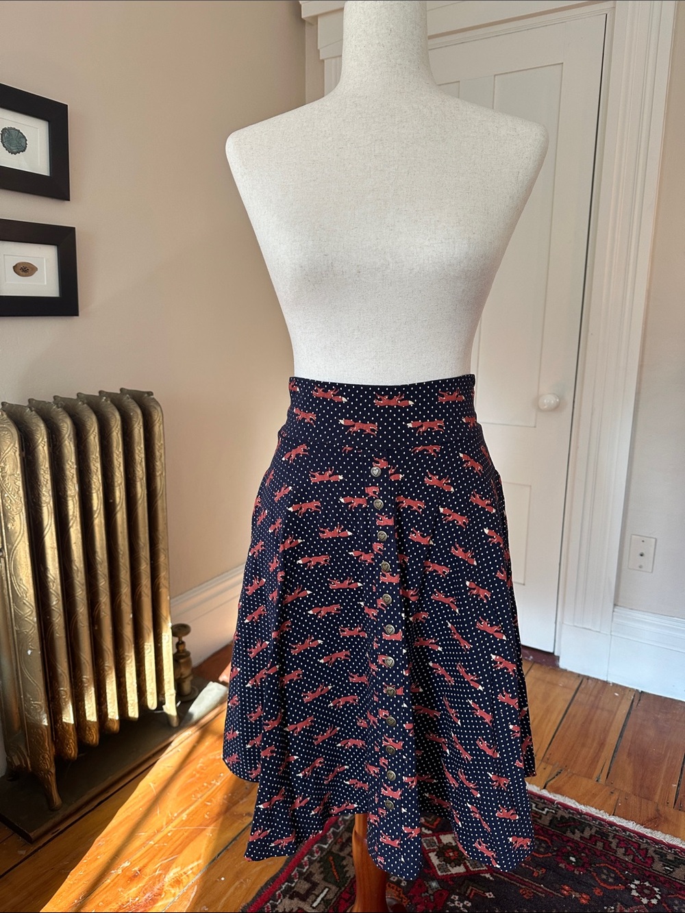 NWOT Effie's Heart Fox Jersey Skater Skirt